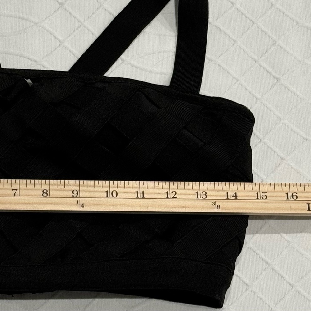 Bebe Bandage Black Crop Top Size Small - Picture 9 of 12